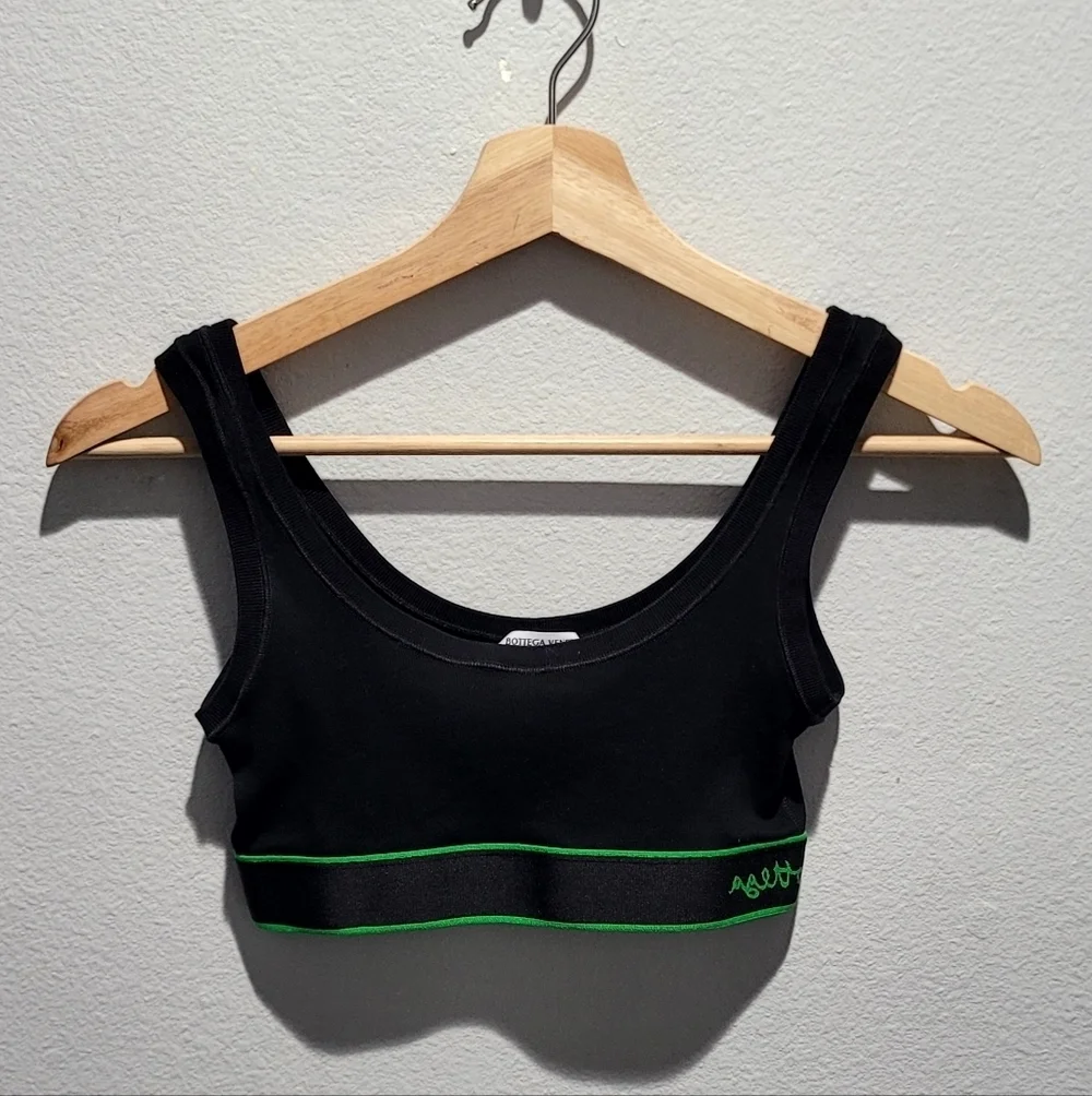 Bottega Veneta Fine Ribbed Skin Bralette Black XS Made in Italy